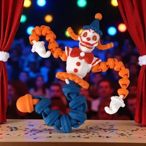 3D Printed New Product: Popular Multi-color Jack The Joker Clown Figurine Articulated Party Desktop Creative Craft Fun Decorative Clown Decorations Collectible Gift