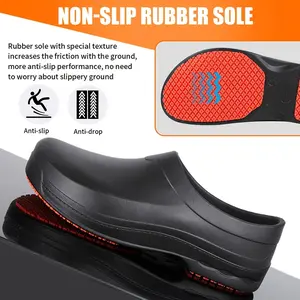 Anti - Slip, Anti - Drop Chef Shoes | Comfortable Kitchen Clogs for Restaurant Workers | Lightweight & Durable Work Shoes with Red Insole Footwear
