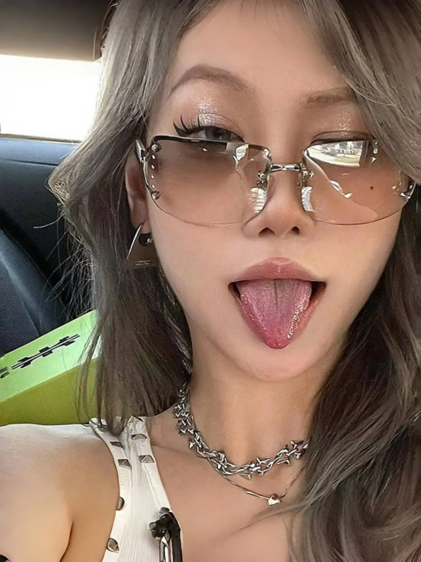 New Large Frame Fashion Glasses, Y2K Future Style Versatile Eyewear, Women Suitable for Photography Daily Wear Decoration, Stylish Glasses, Decorative Glasses