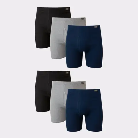 Hanes Comfortsoft Men's Cotton Boxer Brief Underwear Moisture Wicking 6-pack Multi Pack Comfortable Fit Soft Stretch Fabric Breathable 7460p6