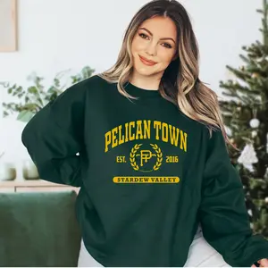 Unisex Stardew Valley Pelican Town Sweatshirt, College Style Sweatshirt, Trendy Sweatshirt