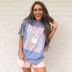 Pink Preppy Dilly Dally Goose, Coquette Bow Goose, Funny Goose Stamp, Retro Striped Bow GooseT-shirt