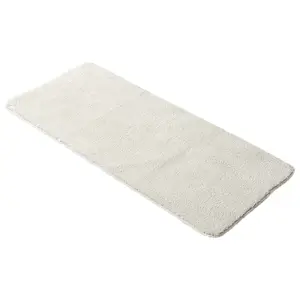 Off White Microfiber Polyester Double Sink Bath Mat Runner - 48"L x 20"W