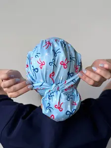 DuoStyle Scrub Hat - Red & Blue Bows
