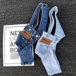 Denim Jumpsuit for Small & Medium Dogs, 1pc Stylish Pet Outfits, All-Season Wear with Fashionable Look
