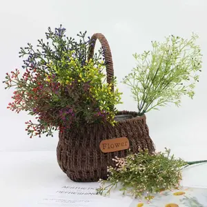 Artificial Flower with Stem, 6 Counts Faux Flower, Decorative Flower for Home Party Wedding Anniversary Festival, Home Decor Supplies, Fruit