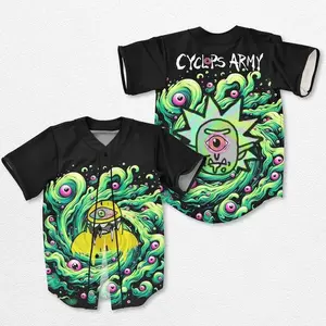 Subtronics Cyclops Army Trippy Portal Rick And Morty Rave Baseball Jersey EDM Music Shirt, EDM Festival Family Gift, Unisex Breathable Men's Jersey, 420 Lover Graphic Shirt, Gift For Baseball Fan EDM Electronics Music