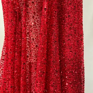 Exclusive Red Lace Fabric for Bridal Dress, Prom, Wedding Gowns, and Special Projects - Perfect for Any Occasion