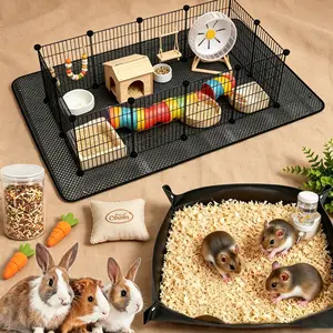Waterproof Washable Reusable Rabbit Fence Pad, Durable Small Pet Cage Bottom Mat, Wear-Resistant Pet Bed for Rabbits, Guinea Pigs, Chinchillas, Rabbit Playpen