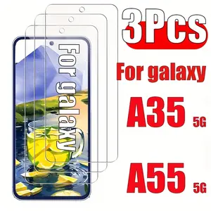[3-piece Set] Samsung Galaxy A35 5G/A55 5G/A35/A55 Special Tempered Glass Screen Protector Three-piece Set Easy to Clean and Install
