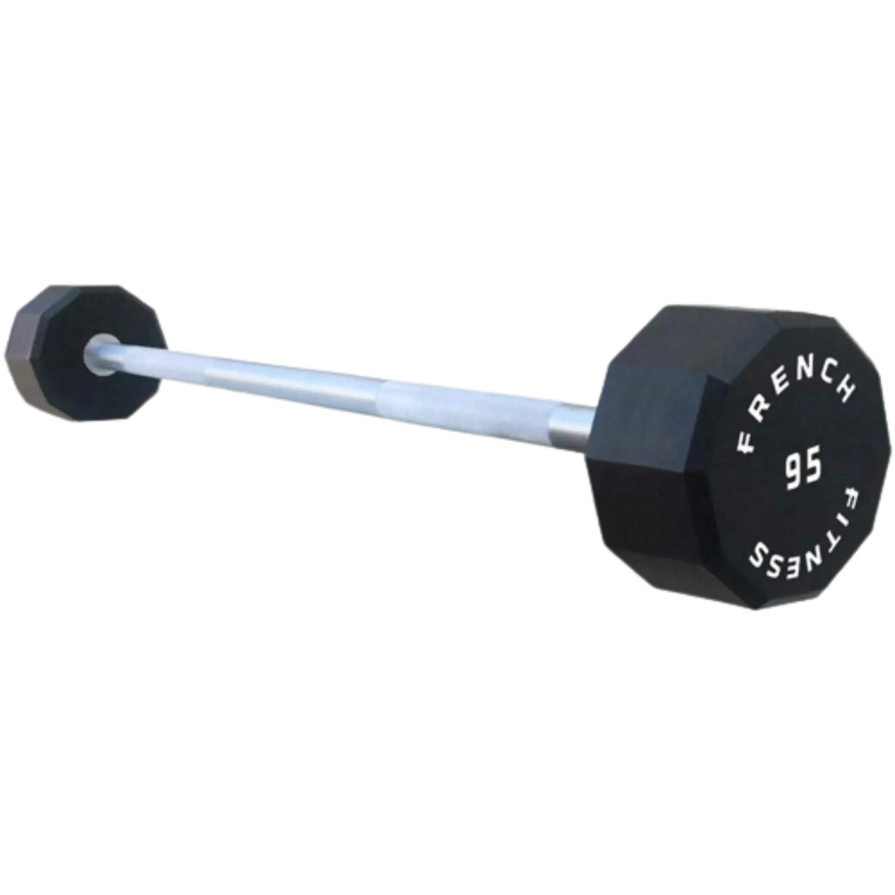 French Fitness Straight Urethane Barbell - 95 lbs Single (New), Barbell Weight Lifting Equipment, Built-to-Last, Virtually Maintenance-Free