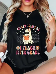 100% Cotton Funny Teacher Halloween Costumes Shirts for Men Women T-Shirt
