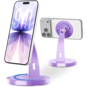 Phone Stand for Desk - 360? Rotating  Phone Holder,  Desk Stand for Office,  & Kitchen, Compatible with  17 Pro Max 16-12 Series and MagSafe Cases,