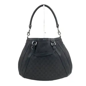Pre-owned GUCCI canvas Tote Bags Monogram Medium Abbey Convertible Tote Black JV00320