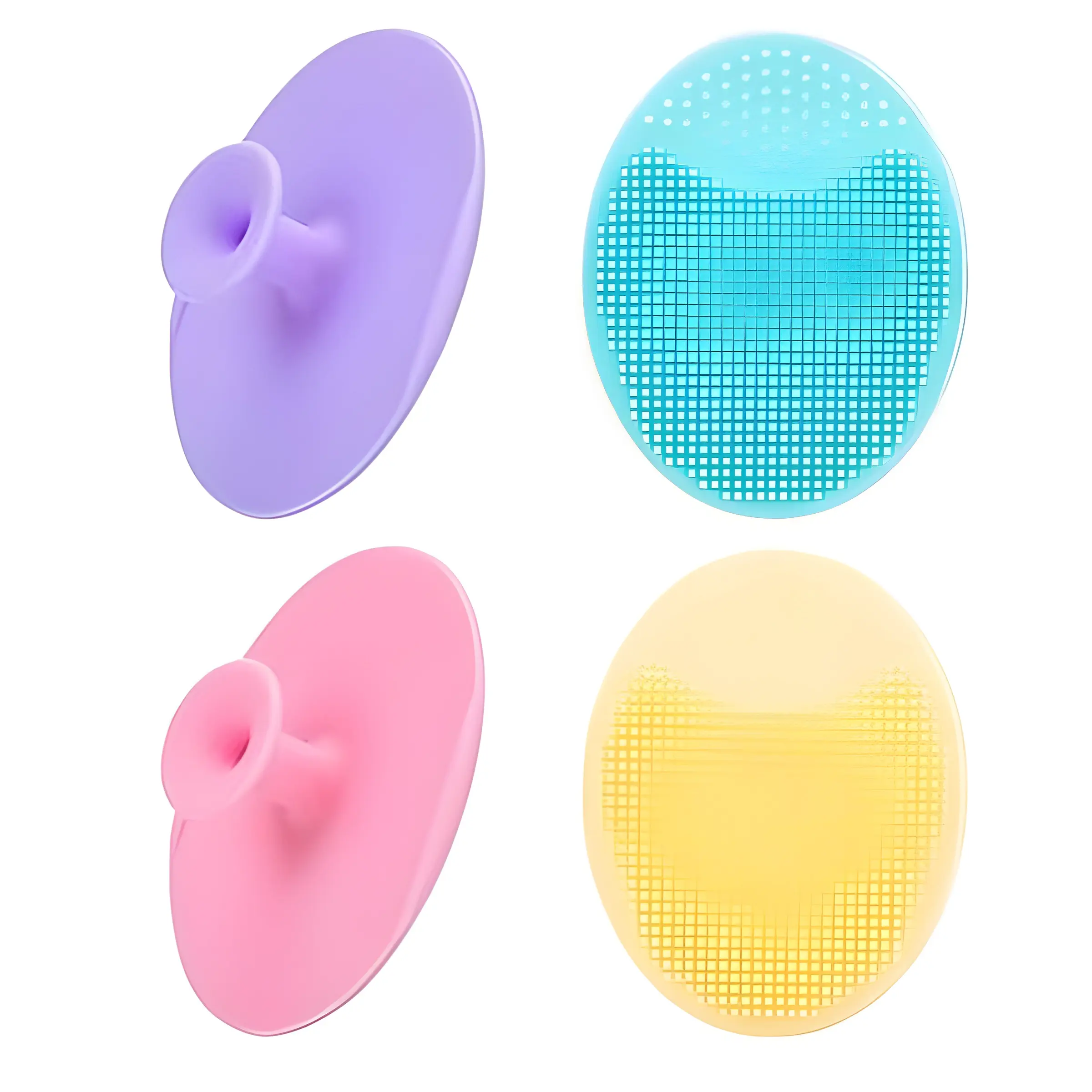 4-Pack Soft Silicone Face Scrubber with Soft Bristles - Dual-Function Blackhead Remover Tools for Deep Cleanse, Healthy Skin, Travel-Friendly Durable Skin Care Tool, Ideal Bathing Accessories Gift