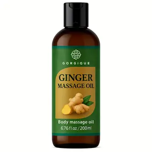 Ginger Massage Oil 200ml - GORGIQUE Ginger Essential Oil & Grapeseed Oil - Skin Massage Oil - 6.76 fl oz - For men and women of all skin types Body Care