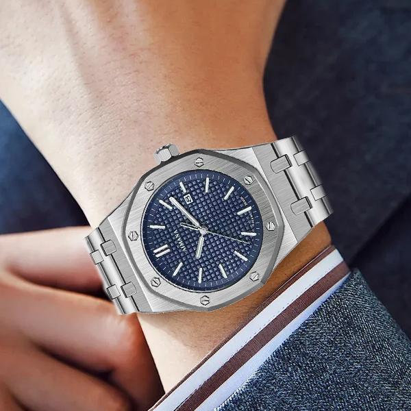 Buy One Get One Free – AIMANA Fashion & Versatile Watch with Original Swiss Movement, Calendar Function, Mechanical Style, Sapphire Crystal, Alloy Strap, Luminous and Waterproof Design