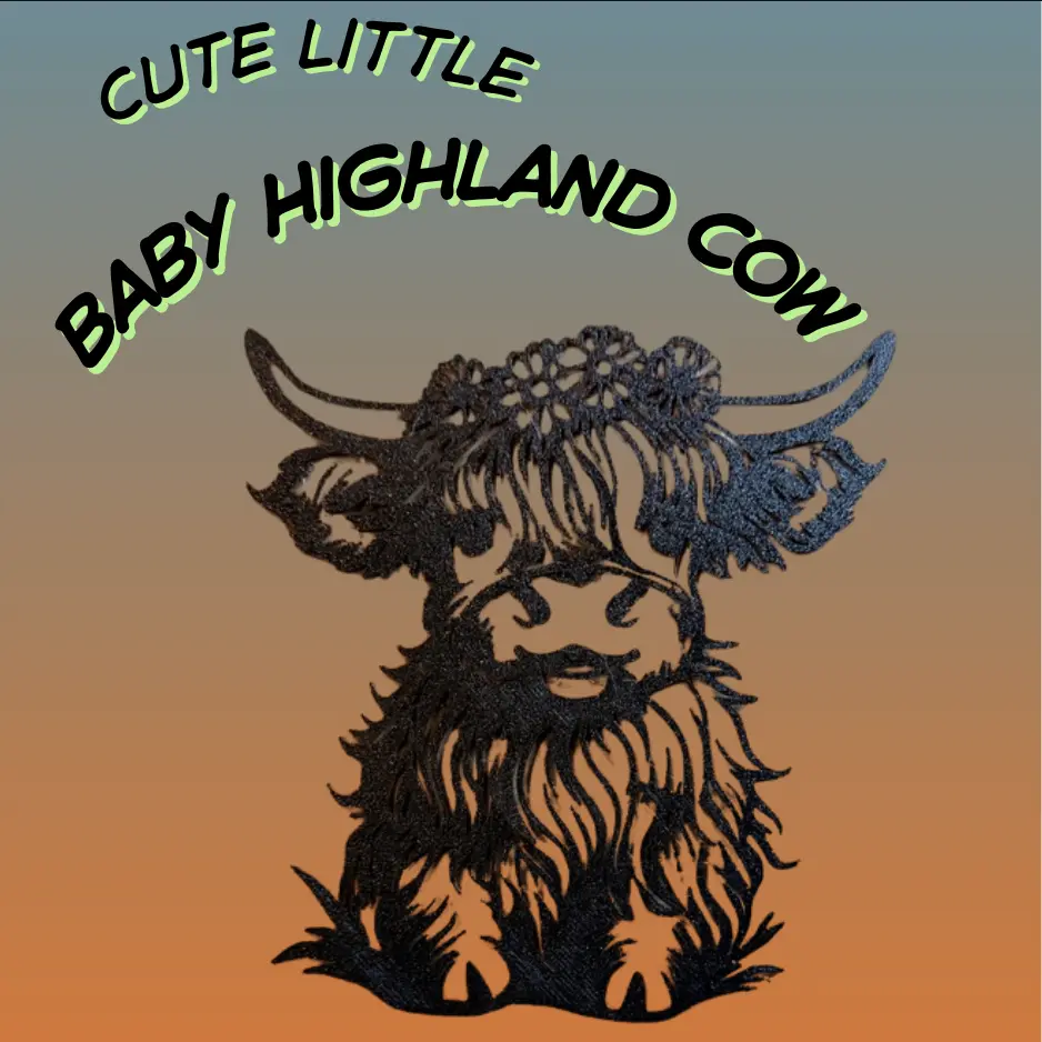 3D Print Cute Highland Cow Hexagon Decor - Baby Stencil, Modern Wall Shelf Ornament, Home Office Desk Accent, Unique Handmade Gift for Enthusiasts, Nursery Room Aesthetic, Bookshelf Decoration