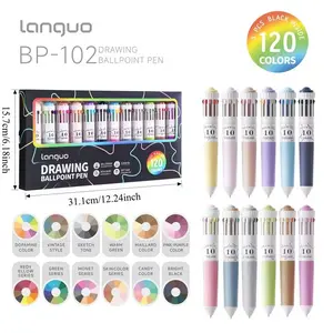 60/120 Color 10-In-1 Ballpoint Pen Set with Gift, 0.8mm Medium Tip, Comfortable Grip, Ideal for Note Taking, Drawing, Coloring