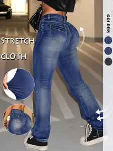 GILIPUR Y2K Button Fly Bell Bottoms Jeans, Casual Comfortable Denim Jeans, All Season Women's Streetwear Fashion, 90s Style Brielle Jeans