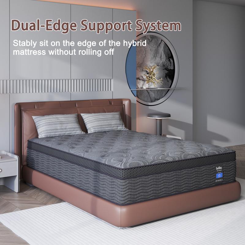 12/14 Inch Gel Memory Foam Mattress Twin Full Queen King Bed Hybrid Pocket Spring Mattress  In A Box ,Medium Firm Motion Isolation