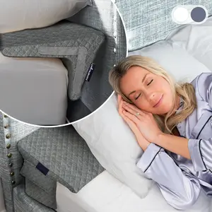 Bed Wedge Pillow for Headboard Gap Up to 7", Triangle Gap Filler for Bed, Mattress Wedge Gap Filler, Headboard Space Filler, Corner Pillow, Grey  76"