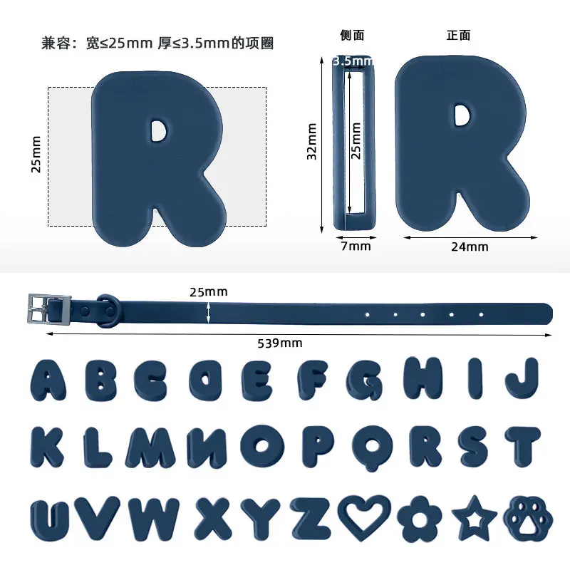 Complete set of 30 letters + L size dark blue tie