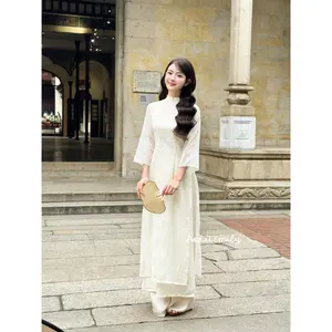 ABIGAIL Modern ao dai with embroidery flowers patterns