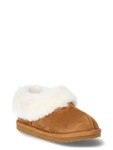 Wonder Nation Little Scuff Slippers with Faux Fur Trim, Sizes 5/6-11/12