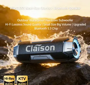 Claison Multifunctional Waterproof Outdoor Speaker IPX6 3600mAh Battery RGB Ambient Light Bluetooth 5.3 for Camping & Gaming - Android, Audio