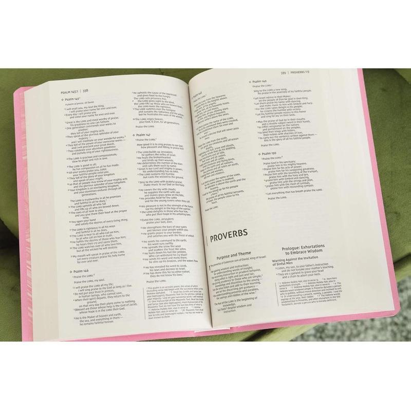 NIV, Gift and Award Bible, Leather-Look, Pink, Red Letter, Comfort Print Paperback – March 5, 2019