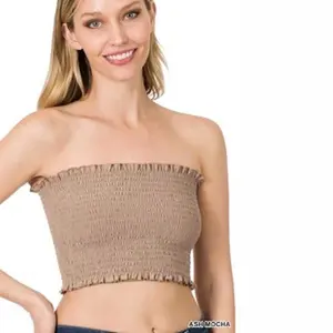 Lora Smocked Tube Top Comfort Strapless Womenswear Breathable Casual Comfortable Dress Fashion Lightweight Fit