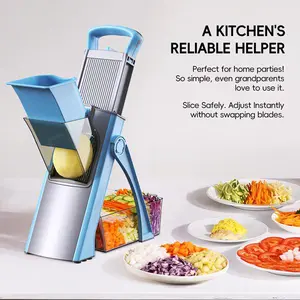 2026 upgraded safety shredder, larger size, adjustable vegetable and food chopper, can shred, slice, dice, foldable to save space, easy to clean, a magical kitchen cutting tool, very suitable as a gift for mothers and loved ones.