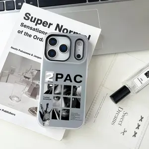 Rapper 2pac Singer Tupac Phone Case For iPhone 17 16 15 14 13 12 11 Pro Max Air Plus Large-aperture Jelly Double-layer Frosted phone Case Luxury Fashion