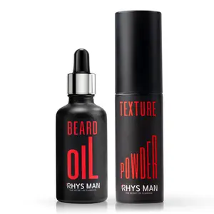 Rhys Man Texture Powder & Beard Oil for Men – Volumizing Matte Hair Styling & Beard Care Kit, Mens Hair Styling Products Gift for Him Summervibes