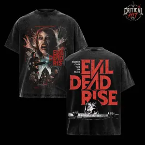 Evil Dead Rise Vintage Washed Oversized Horror Movie T-Shirt, Deadite Graphic Tee, Mommy Loves You To Death Heavyweight Cotton Shirt, Retro Gore Film Streetwear, Double Sided Zombie Horror Aesthetic Y2K Unisex Fan Merch Gift,Heroes shirt