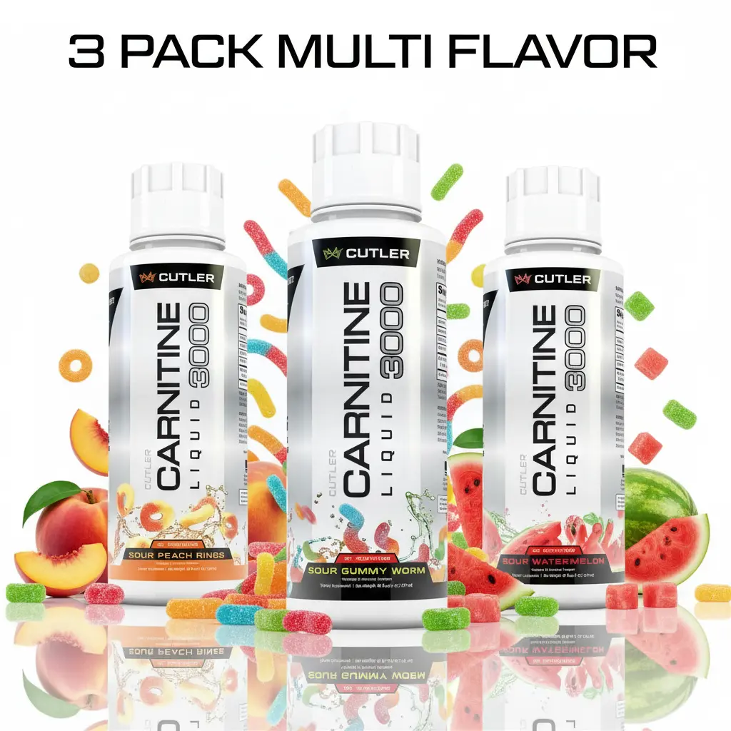 Cutler Nutrition Carnitine Liquid 3000 Assorted Flavor 3 Bottle Pack | Workout Hydration Beverage | Ready-to-Drink Active Lifestyle Drink | US Edition