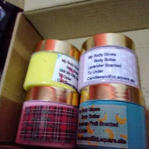My Body Glows Body Butter 2 oz Sample Box 4 pack - Luxurious Moisturizing Cream for Soft & Smooth Skin Care