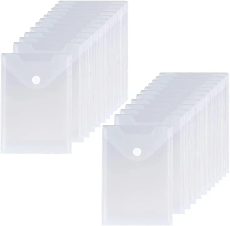 24 Pcs Polypropylene Stamp and Die Storage Pockets - Reusable Small Plastic Storage Bags, Waterproof Organizer for Crafters, 7x9.4" (7 x 9.4 inches) Receipt, Sticker, Photo Holder - Home Improvement Supplies