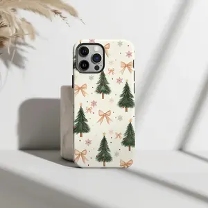 Christmas phone cases with patterns such as candy, Christmas tree, snowman, gift box, etc. are suitable for iPhone 17, 16 Pro Max, 15 Plus, 14, 13, 12, 11, XS and Samsung S24, S23, A55, A54, Pixel 9, which are very suitable for giving to friends.