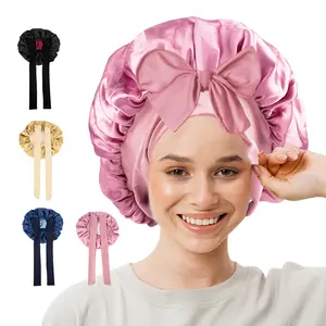 1 Count Women Silk Bonnet for Sleeping Double Layer Satin Bonnet, Satin Lined Hair Bonnet with Adjustable Tie Band, Suitable for Most Head Sizes and Hair Types