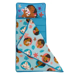 Disney Moana Free as the Ocean Aqua, Orange, and White, Pua Pig and Hei Hei Chicken Tropical Toddler Nap Mat
