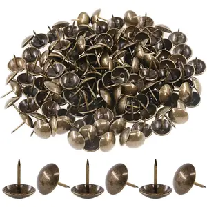 200Pcs 3/4" in Diameter Antique Upholstery Tacks Furniture Nails Pins Assortment Kit for Upholstered Furniture Cork Board or DIY Projects - Bronze