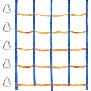 Climbing Net for Kids Outdoor, Portable Ninja Cargo Net Rope Ladder Monkey Bars for Ninja Slackline, Jungle Gyms, Swing Set, Ninja Warrior Style Obstacle Courses for Outdoor Treehouse