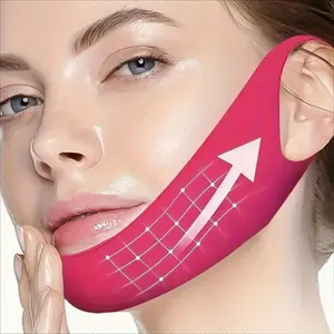 3pcs Transparent Hydrocolloid V-Line Chin Lift Patches, Collagen Aloe Hyaluronic Acid, Anti- Aging, Non-Invasive, Visible Adhesive