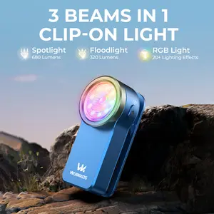 Wurkkos HD03 Clip Light, 680LM USB C Rechargeable Pocket Flashlight, with Spotlight/Floodlight(95 CRI)/RGB Lights/Magnet Inside/Buck Driver/ IPX6 Waterproof