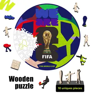 World Cup 2026 Edition Football Puzzle for Adults, Wooden Soccer Puzzle Gifts for Men, 200 Pieces Unique Jigsaw Puzzles Soccer Fans Collectible, Home Decoration 11.8 X 11.8 Inch