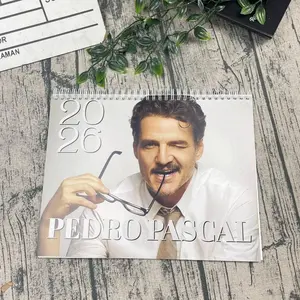 Pedro Pascal Calendar 2026, Desktop and Wall Calendar, Best Lines Graphic Calendar, Home Decorating