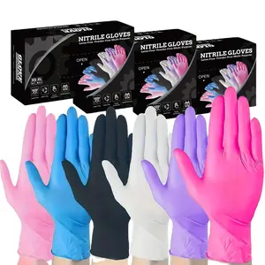 Nitrile Disposable Gloves-Latex Free, Non Rubber Gloves For Cleaning, Cooking, Food Prepping (Black/6 Mil/40-Ct Box) Christmas Ready Home Cleaning Kitchen Cleaning Party Cleaning