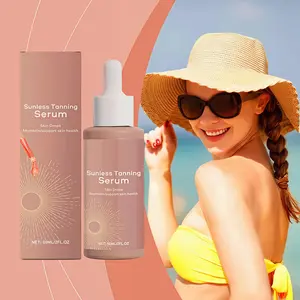 Herbal Self-Tanning Serum Sunless Bronzing Body Essence Moisturizing Natural Wheat Complexion Glow for Summer Beach tiktokshopspringglowup
